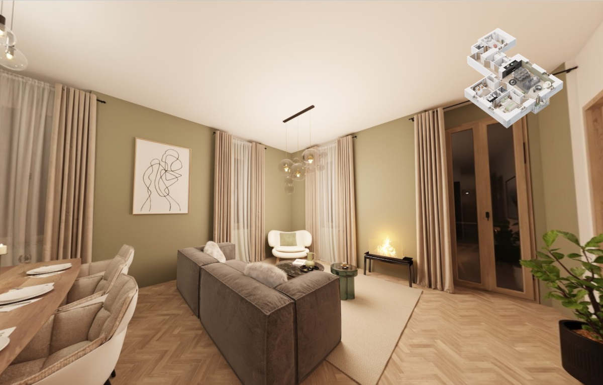 Appartement  90 m2 en plateau brut
