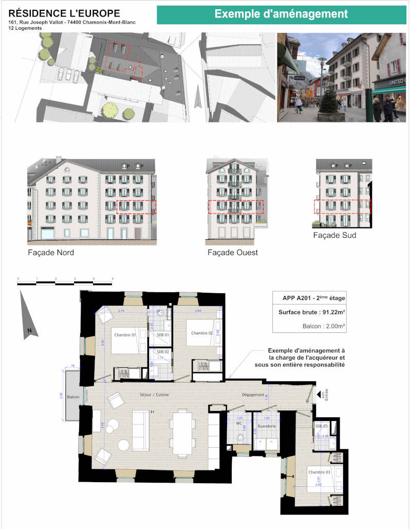 Appartement  91 m2 en plateau brut