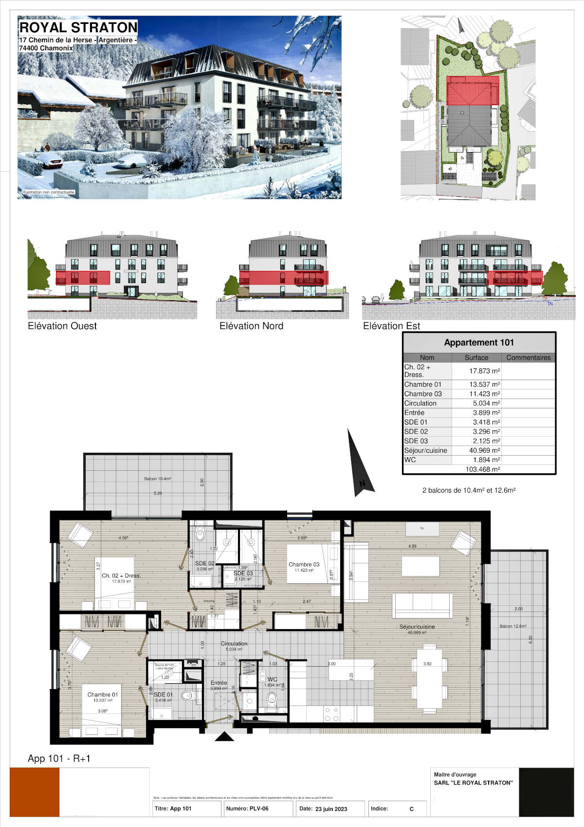 Appartement de standing 4 pieces