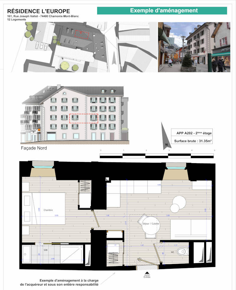 Appartement 31 m2 vendu en plateau BRUT 