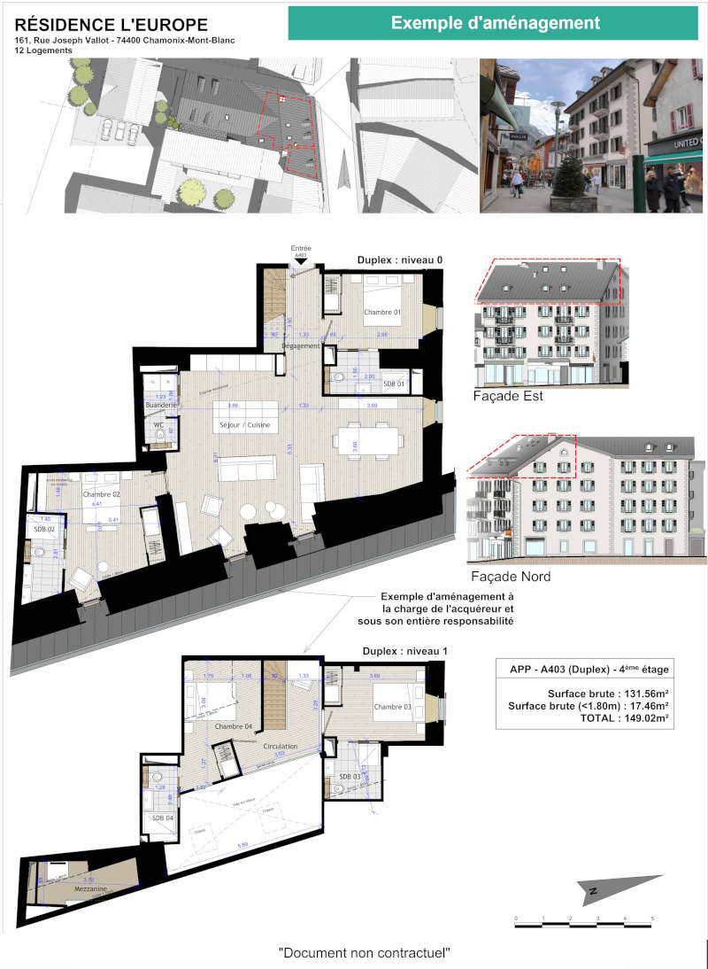 appartement Duplex de 149 m2 (au sol) vendu en plateau