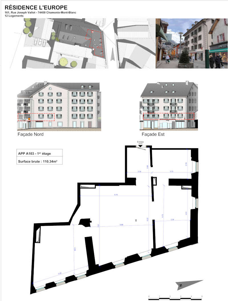 Appartement  110 m2 vendu en plateau brut