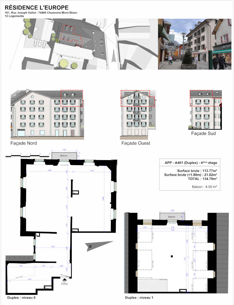 Appartement Duplex de 134 m2 au sol vendu en plateau brut